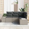 Ensemble de canapé de jardin 4 pcs Gris clair polyrotin 527941527941