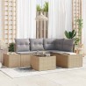 Ensemble de canapé de jardin 5 pcs Beige polyrotin 527942527942