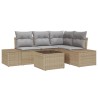 Ensemble de canapé de jardin 5 pcs Beige polyrotin 527942527942