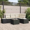 Ensemble de canapé de jardin 5 pcs Noir polyrotin 527945527945