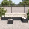 Ensemble de canapé de jardin 7 pcs Noir et Crème polyrotin 527946527946