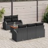 Ensemble de canapé de jardin avec coussin 6 pcs Noir polyrotin 527951527951
