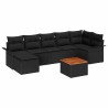 Ensemble de canapé de jardin avec coussin 8 pcs Noir polyrotin 527952527952