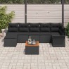 Ensemble de canapé de jardin avec coussin 8 pcs Noir polyrotin 527952527952