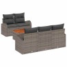 Ensemble de canapé de jardin avec coussin 6 pcs Gris polyrotin 527953527953