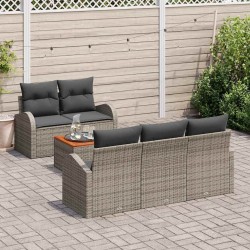 Ensemble de canapé de jardin avec coussin 6 pcs Gris polyrotin 527953527953
