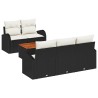 Ensemble de canapé de jardin avec coussin 6 pcs Noir polyrotin 527954527954