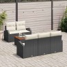 Ensemble de canapé de jardin avec coussin 6 pcs Noir polyrotin 527954527954