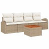 Ensemble de canapé de jardin avec coussin 5 pcs Beige polyrotin 527956527956
