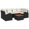 Ensemble de canapé de jardin avec coussin 7 pcs Noir polyrotin 527958527958
