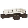 Ensemble de canapé de jardin 6 pcs Marron polyrotin 527959527959