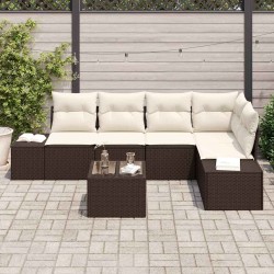 Ensemble de canapé de jardin 6 pcs Marron polyrotin 527959527959
