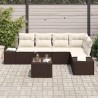 Ensemble de canapé de jardin 6 pcs Marron polyrotin 527959527959