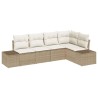 Ensemble de canapé de jardin 5 pcs Beige polyrotin 527960527960