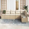 Ensemble de canapé de jardin 5 pcs Beige polyrotin 527960527960