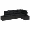 Ensemble de canapé de jardin 5 pcs Noir polyrotin 527962527962