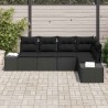 Ensemble de canapé de jardin 5 pcs Noir polyrotin 527962527962
