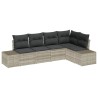 Ensemble de canapé de jardin 5 pcs Gris clair polyrotin 527963527963