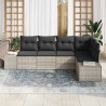 Ensemble de canapé de jardin 5 pcs Gris clair polyrotin 527963527963