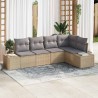 Ensemble de canapé de jardin 5 pcs Beige polyrotin 527964527964