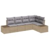 Ensemble de canapé de jardin 5 pcs Beige polyrotin 527964527964