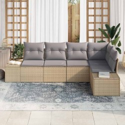 Ensemble de canapé de jardin 5 pcs Beige polyrotin 527964527964