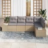 Ensemble de canapé de jardin 5 pcs Beige polyrotin 527964527964