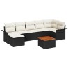 Ensemble de canapé de jardin avec coussin 8 pcs Noir polyrotin 527965527965