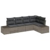Ensemble de canapé de jardin 5 pcs Gris polyrotin 527966527966