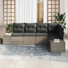Ensemble de canapé de jardin 5 pcs Gris polyrotin 527966527966
