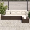 Ensemble de canapé de jardin 5 pcs Marron polyrotin 527967527967