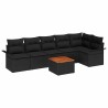Ensemble de canapé de jardin avec coussin 7 pcs Noir polyrotin 527969527969