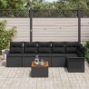 Ensemble de canapé de jardin avec coussin 7 pcs Noir polyrotin 527969527969