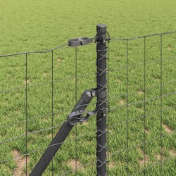 Clôture avec poteau Gris 0,8 x 25 m Acier et PVC 527982527982