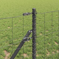 Clôture avec poteau Gris 0,4 x 25 m Acier et PVC 527983527983