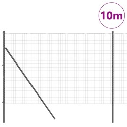 Clôture avec poteau Gris 1,5 x 10 m Acier et PVC 527990527990
