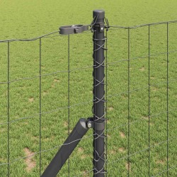 Clôture avec poteau Gris 1 x 25 m Acier et PVC 527993527993