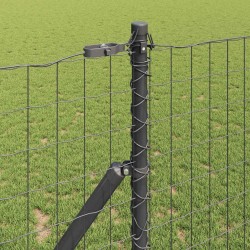 Clôture avec poteau Gris 1,4 x 10 m Acier et PVC 528022528022