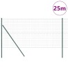 Clôture avec poteau Vert 1 x 25 m Acier 528033528033