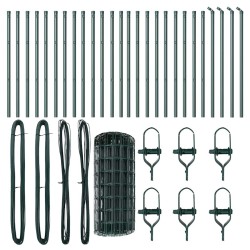 Clôture avec poteau Vert 0,6 x 50 m Acier et PVC 528036528036