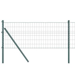 Clôture avec poteau Vert 0,4 x 25 m Acier et PVC 528045528045