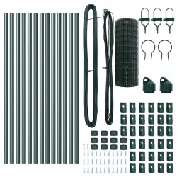 Clôture avec poteau Vert 0,6 x 25 m Acier et PVC 528046528046