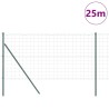 Clôture avec poteau Vert 1 x 25 m Acier 528048528048