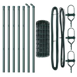 Clôture avec poteau Vert 0,4 x 10 m Acier et PVC 528049528049