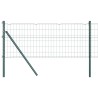 Clôture avec poteau Vert 0,8 x 25 m Acier et PVC 528052528052
