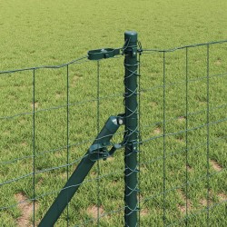Clôture avec poteau Vert 0,6 x 25 m Acier et PVC 528055528055