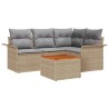 Ensemble de canapé de jardin avec coussin 5 pcs Beige polyrotin 528065528065