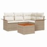 Ensemble de canapé de jardin avec coussin 5 pcs Beige polyrotin 528066528066