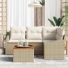 Ensemble de canapé de jardin avec coussin 5 pcs Beige polyrotin 528069528069