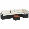 Ensemble de canapé de jardin avec coussin 7 pcs Noir polyrotin 528071528071